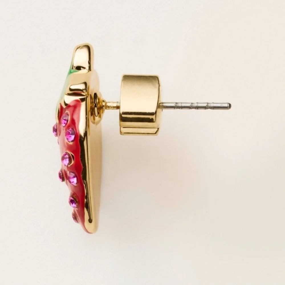Kate Spade x Target stud Earrings Set with Strawberries, Fries & Champagne NIB - Picture 6 of 11